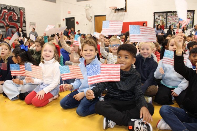 Students with flags 