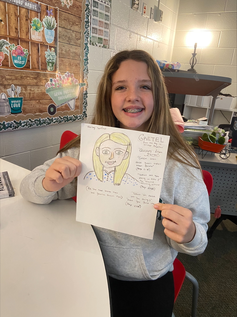 Student displaying project