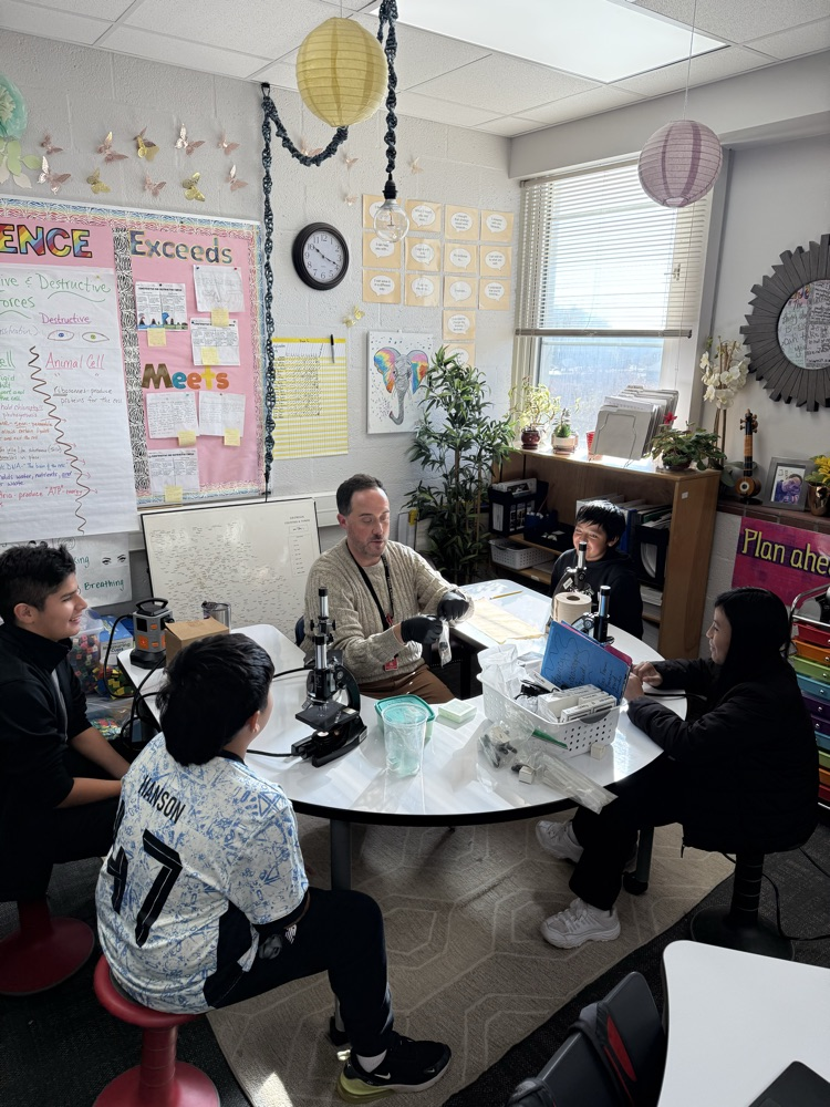 students in science class