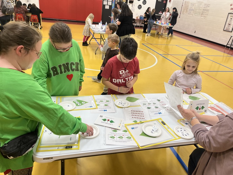 Students playing a math game