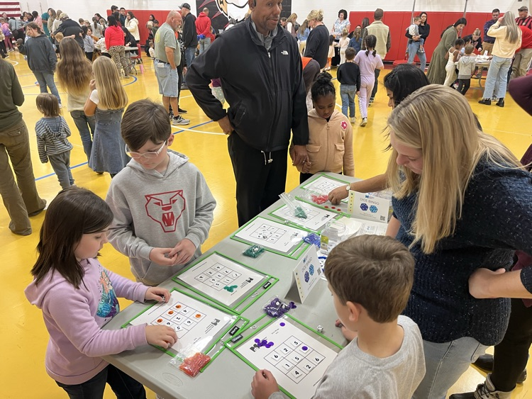 Students playing a math game