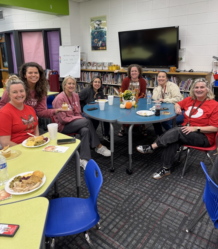 Teachers enjoying Thanksgiving lunch
