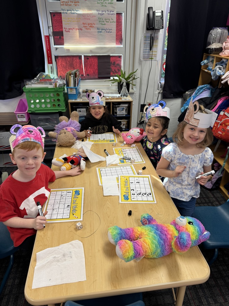 Students working on bear activities