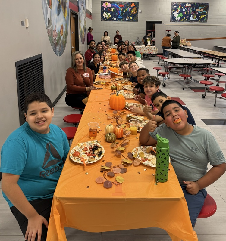 Students enjoying their breakfast 