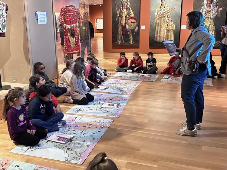 Students working on an map activity 