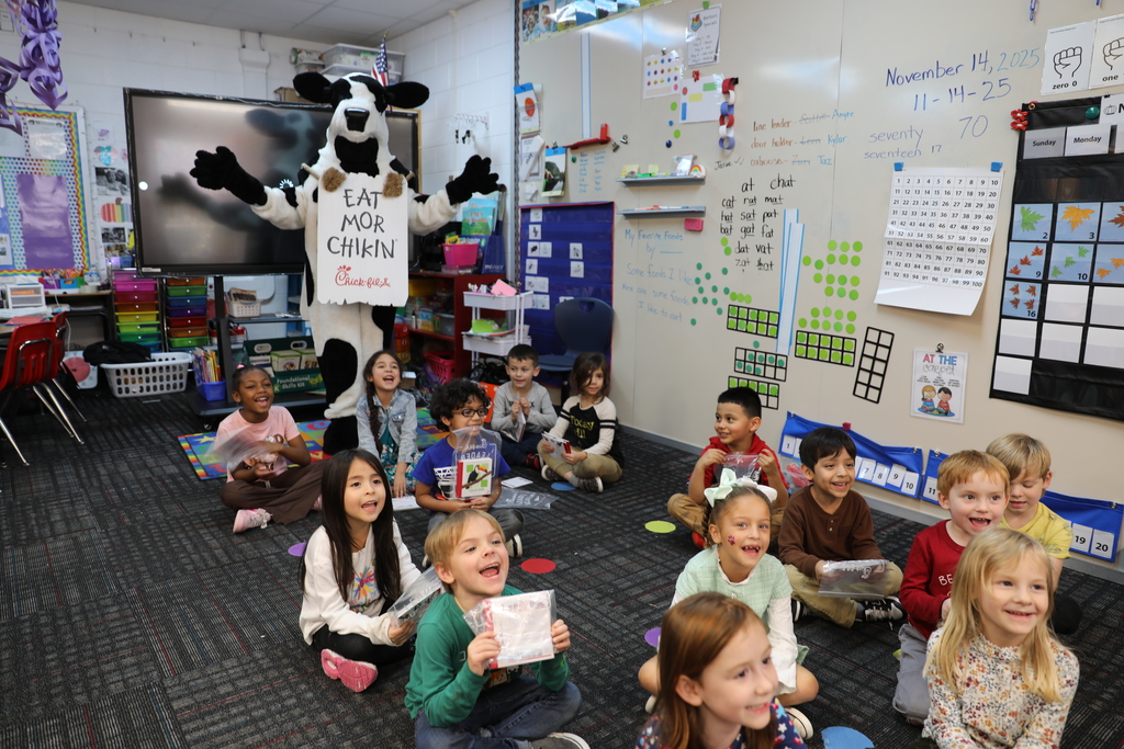 The Dalton High School Chick-fil-A Leadership Academy — a national student leadership program built on service — visited Westwood School recently with a special guest: the Chick-fil-A cow! Students received books, and teachers were surprised with gift cards. We love seeing our student leaders spread joy across our district!