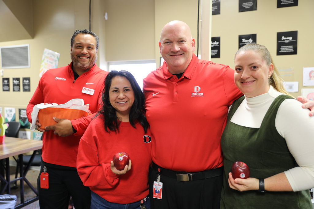 In celebration of American Education Week, the Dalton Board of Education carried on a cherished tradition—delivering apples to every member of our staff. 🍎 They also paused to offer sincere thanks for the commitment and care our employees show students each day.