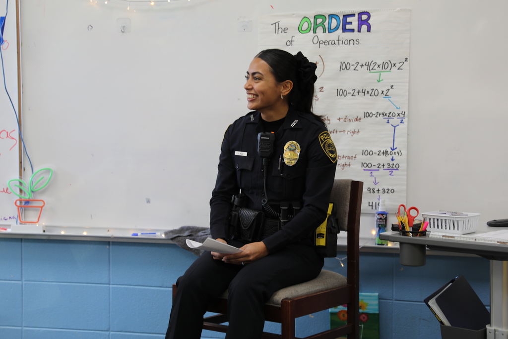 Classroom Spotlight: Before break, students in Carolina Lunsford’s classroom at Roan School sat down with School Resource Officer Ruiz for an interview featured in their school newspaper, which is published once each semester.