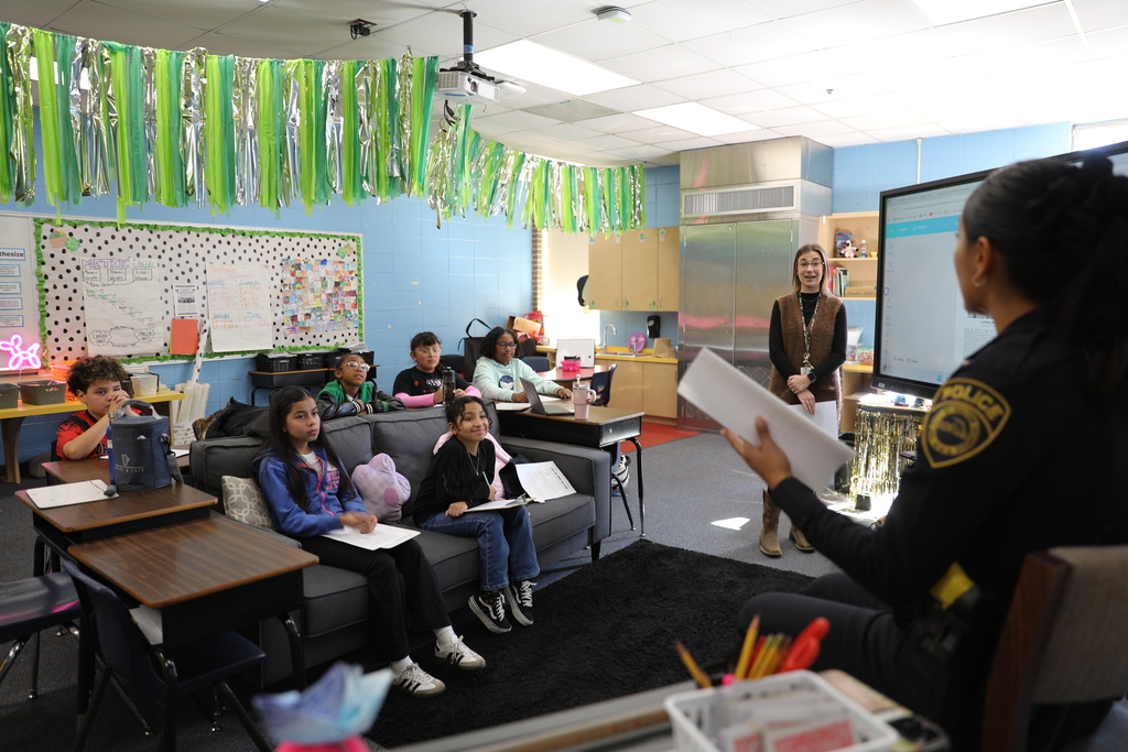 Classroom Spotlight: Before break, students in Carolina Lunsford’s classroom at Roan School sat down with School Resource Officer Ruiz for an interview featured in their school newspaper, which is published once each semester.