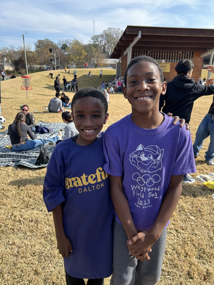 Two Westwood students helping at the event 