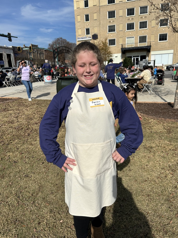 A Westwood student helping at the event 