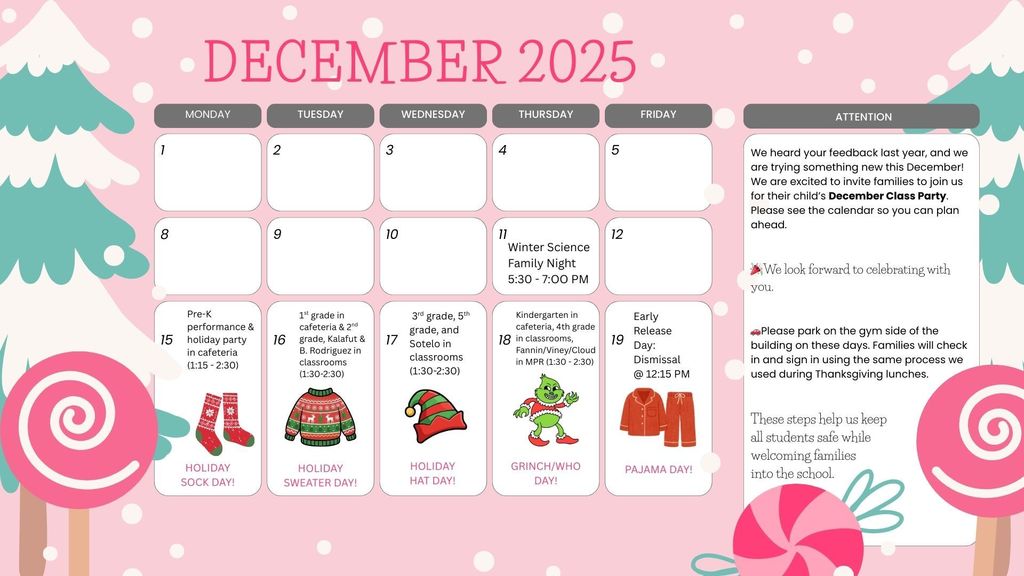 December Events Calendar