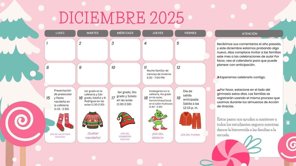 December Events Calendar