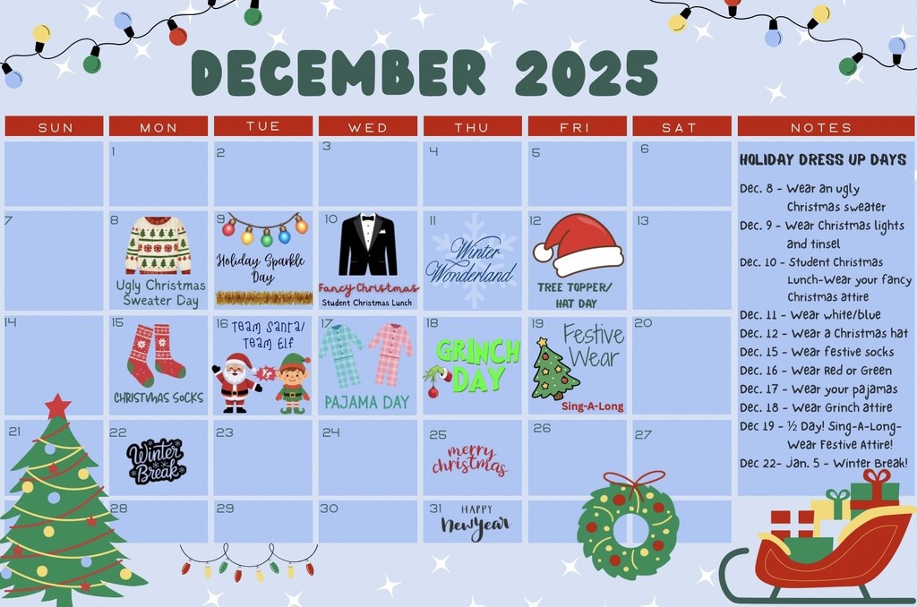 Holiday Dress Up Days Flyer in English