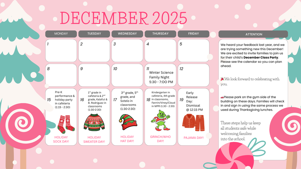 December Events Calendar