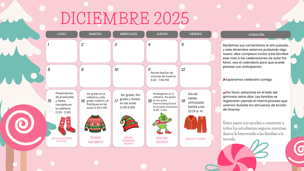 December Events Calendar