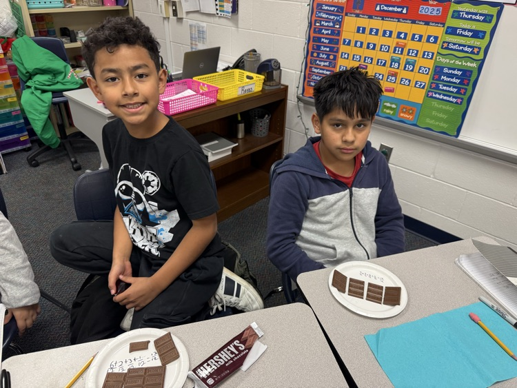 4th grade fractions with chocolate