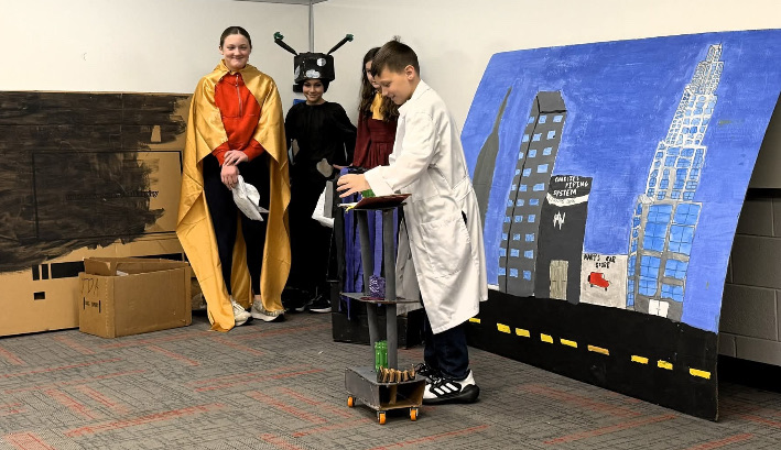 Students doing their presentation