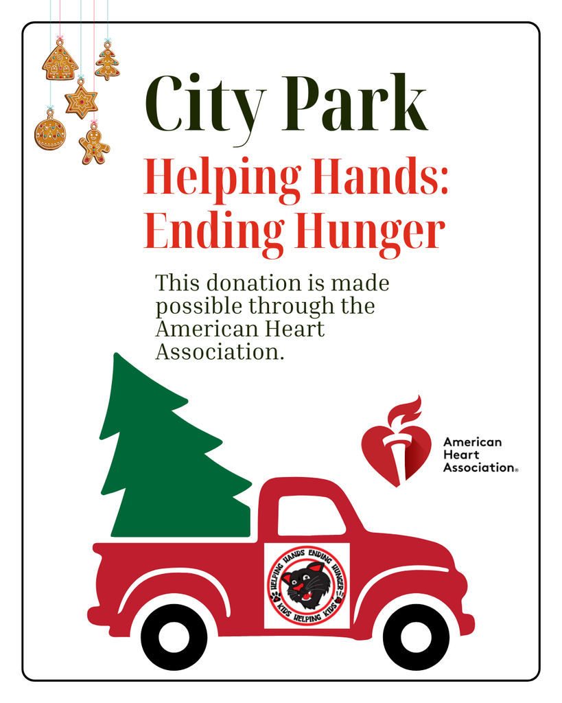 Helping Hands: Ending Hunger and American Heart Association flyer