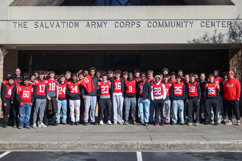 The Dalton High School Catamount Football players recently had the opportunity to serve at the Salvation Army of Whitfield, Murray, and Gordon County. These Catamounts are thankful to the Salvation Army for providing this meaningful opportunity to give back to the community.