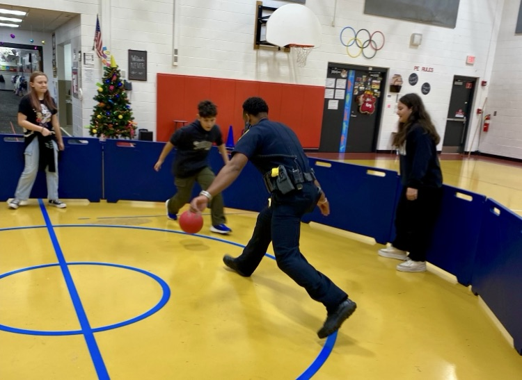 Officer Johnson playing Gaga-ball