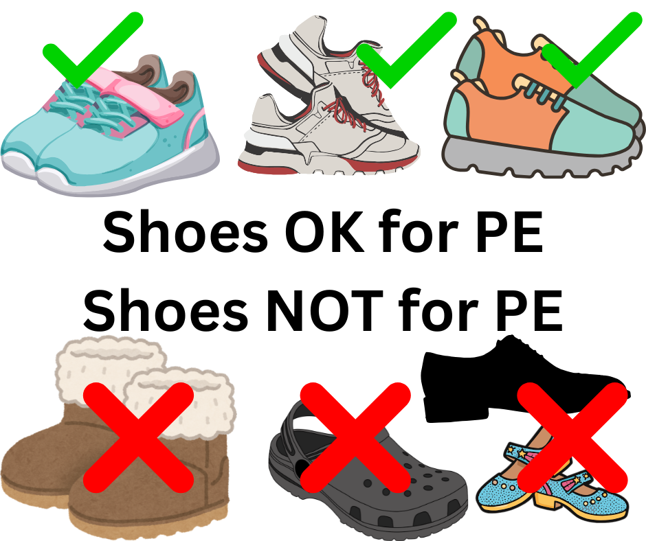 shoes for PE graphic