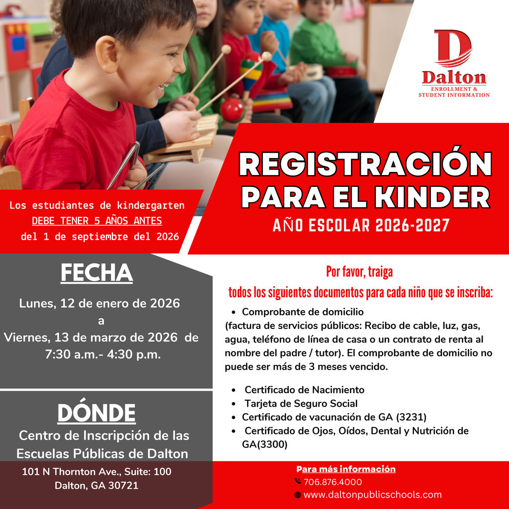 Kindergarten registration for the 2026-2027 school year is officially OPEN! If your child will be 5 years old by September 1, 2026, register them now to secure their spot. Donāt waitāletās get ready for an exciting school year together!