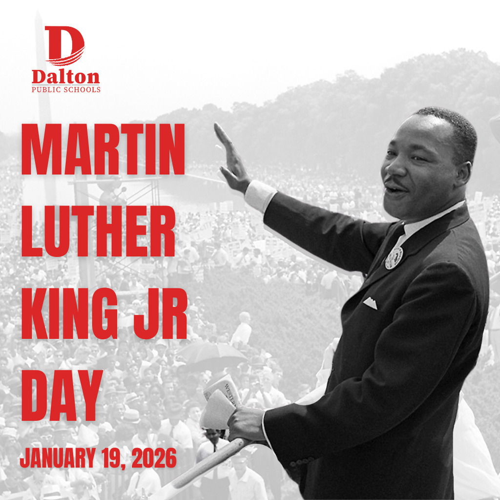 Today, students and staff are out of school in celebration of Martin Luther King, Jr. Day. We encourage all of our students, staff, and families to take some time today to learn about and remember the life and legacy of Dr. King.  Let us all remember this great man whose efforts to stand up to injustice and end segregation brought about peaceful change in our country. We will see all of our students back in class tomorrow!