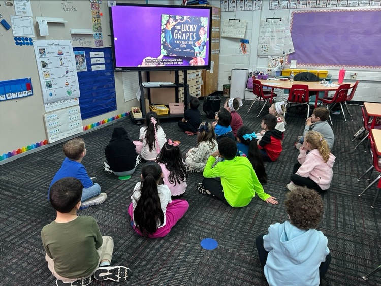 Students listening to a story 