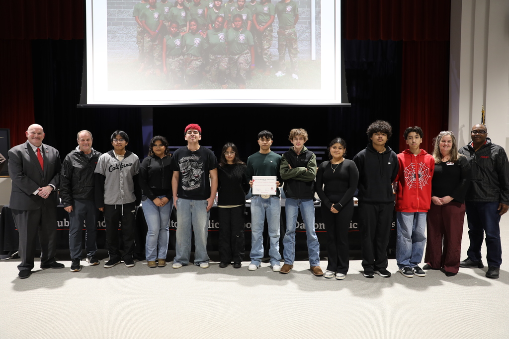 During the January 12 Board of Education meeting, the Dalton Board of Education celebrated outstanding student achievement and school accomplishments across the district.  The Board recognized Middle School and High School District Honor Band students for their excellence in music, Park Creek School for earning Clean 13 Report recognition, The Dalton Academy Raiders for successfully hosting their first-ever competition, and the Dalton High School Competition Cheer Team for their achievements in athletics.  The Board congratulates all honorees for their dedication, leadership, and commitment to excellence in Dalton Public Schools!