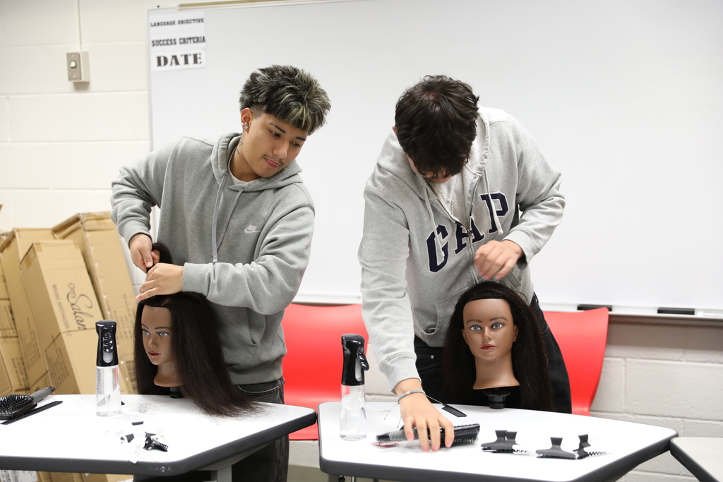 CTAE Month highlight ✂️ Barbering students at The Dalton Academy are building essential skills by learning how to properly section hair with instructor Daniel De La Fuente. This foundational technique sets the stage for future success in the industry—and soon they’ll be learning in a newly remodeled, specialized Barbering and Cosmetology classroom at The Academy! #CTAEMonth