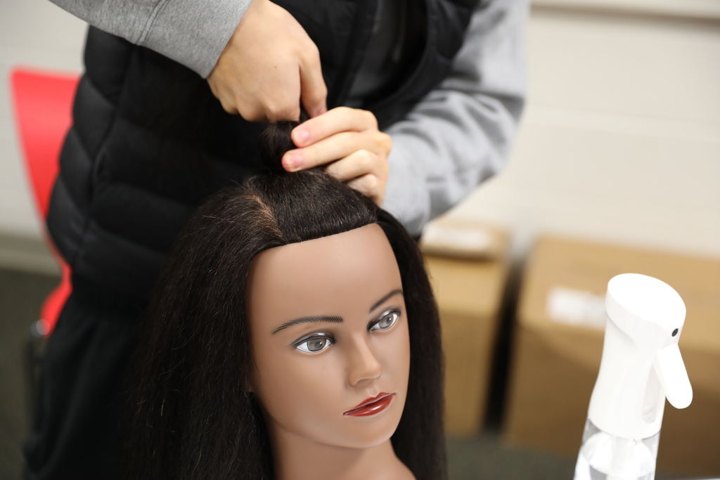 CTAE Month highlight ✂️ Barbering students at The Dalton Academy are building essential skills by learning how to properly section hair with instructor Daniel De La Fuente. This foundational technique sets the stage for future success in the industry—and soon they’ll be learning in a newly remodeled, specialized Barbering and Cosmetology classroom at The Academy! #CTAEMonth