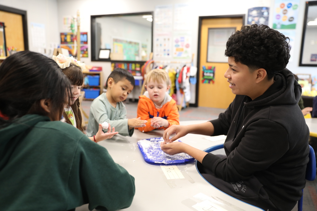 CTAE Month highlight ❄️📚 Early Childhood Education students at The Dalton Academy, led by instructor Evangeline Starks, are gaining real-world experience by stepping into the role of teacher for our youngest learners. From brainstorming lesson plans to teaching engaging, hands-on concepts with kindness and care, students are learning what it truly means to serve early learners. In this activity, students explored a winter theme by creating “snow” right in their own classroom! #CTAEMonth
