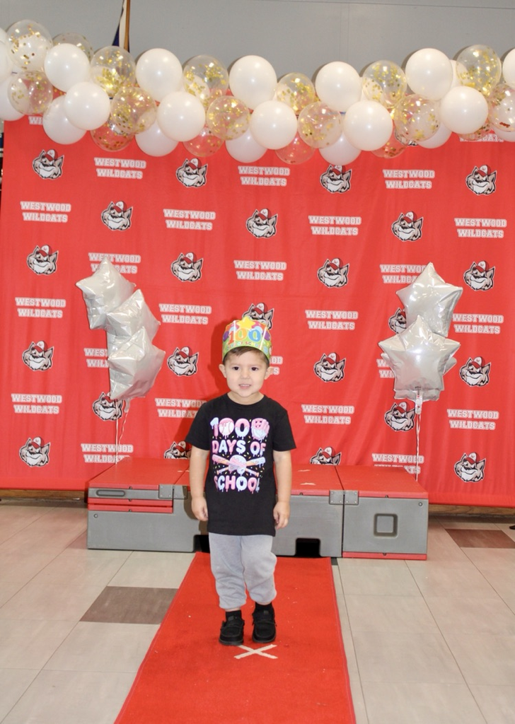 A Student with a 100th day shirt 