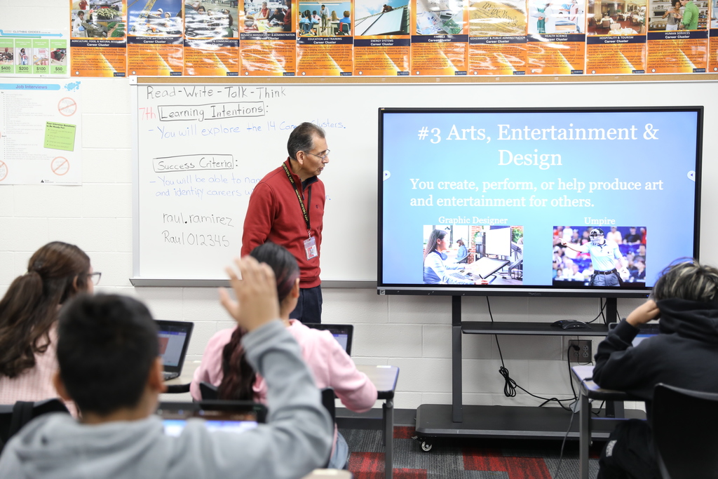 CTAE Month highlight 🧭 Career Exploration students at Hammond Creek Middle School, led by instructor Raul Ramirez, are discovering the wide range of career clusters and learning about the many job opportunities available to them. This course helps students build awareness of their interests and strengths while preparing them to make informed choices about future CTAE pathways. #CTAEMonth