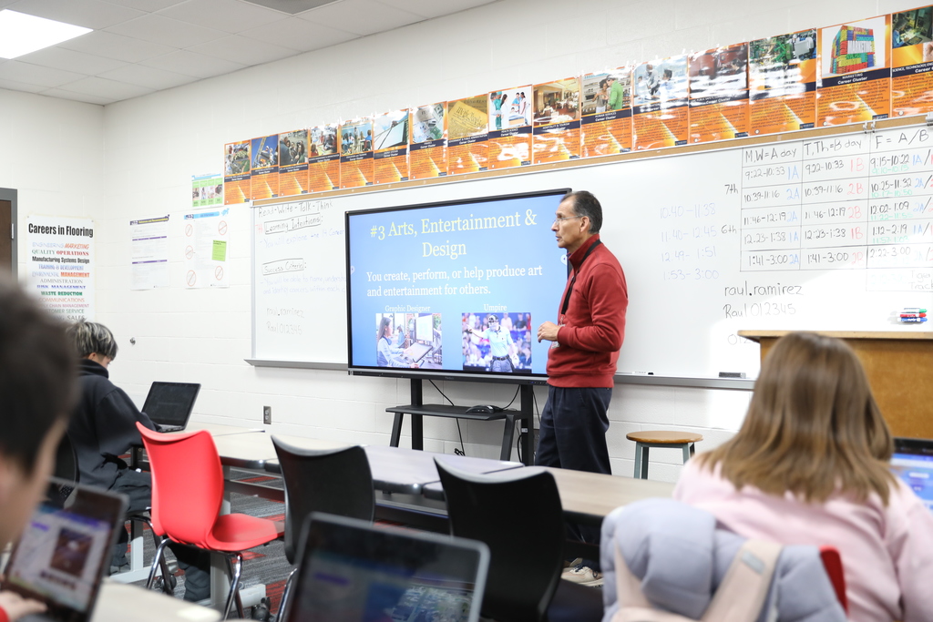 CTAE Month highlight 🧭 Career Exploration students at Hammond Creek Middle School, led by instructor Raul Ramirez, are discovering the wide range of career clusters and learning about the many job opportunities available to them. This course helps students build awareness of their interests and strengths while preparing them to make informed choices about future CTAE pathways. #CTAEMonth