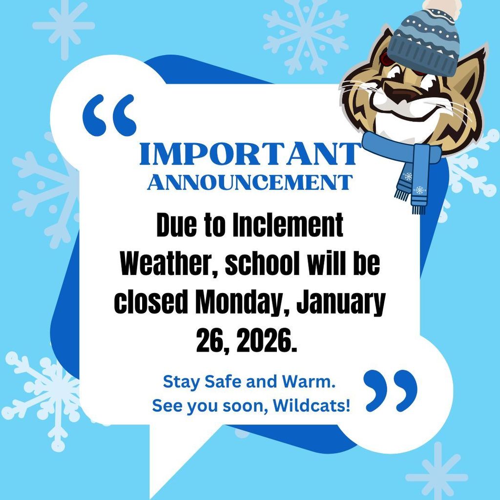 School closed for inclement weather graphic-english