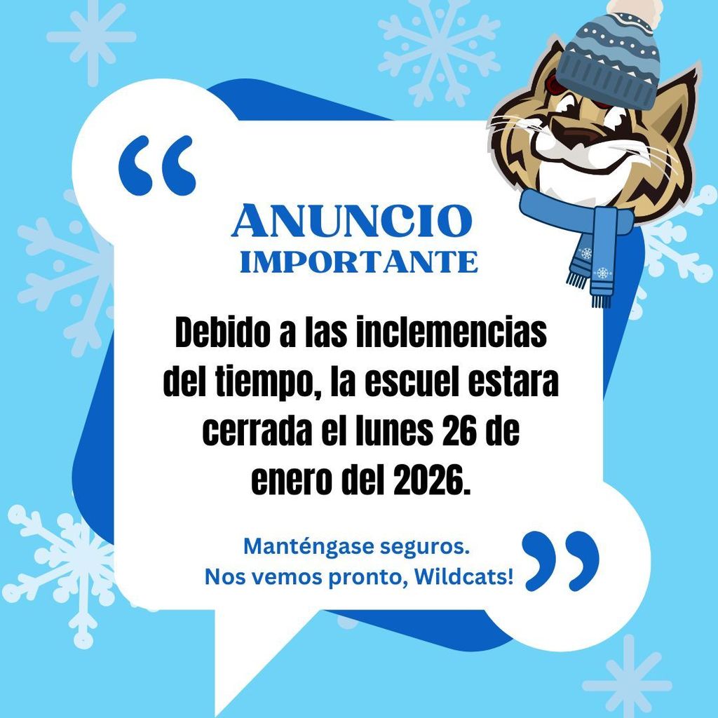 School closed for inclement weather graphic-spanish