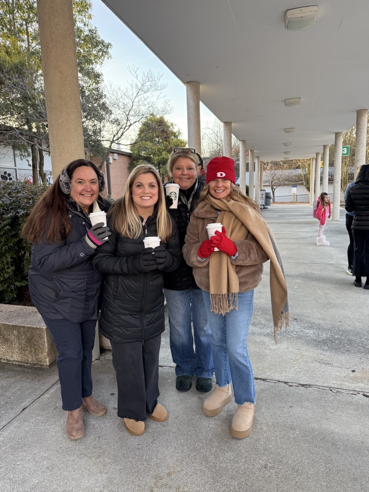Car duty teachers with their coffee