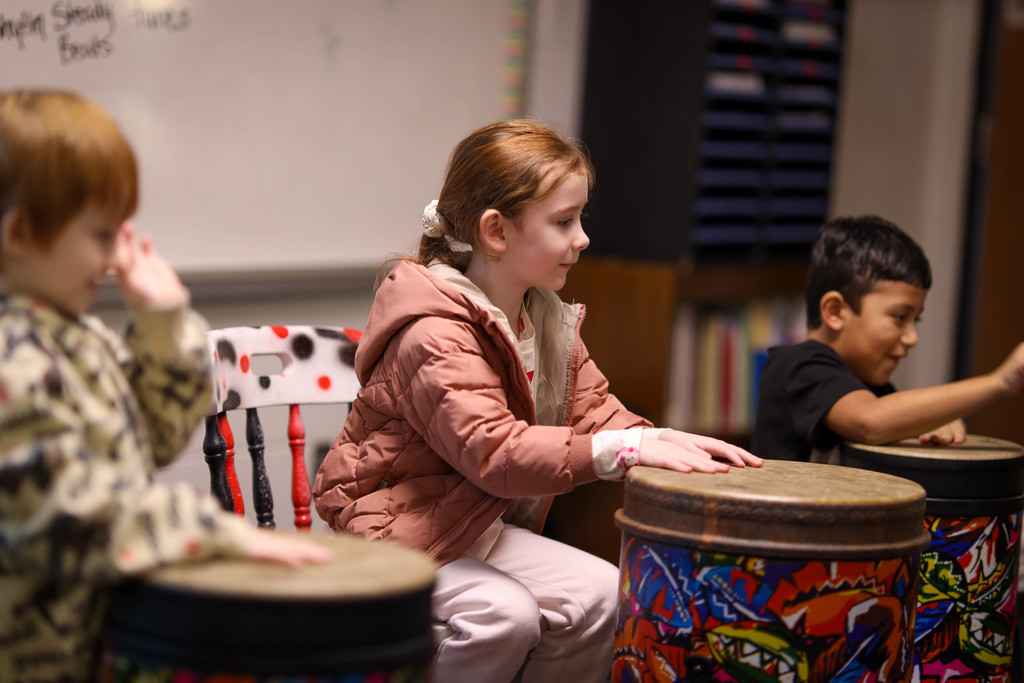 Classroom Spotlight 🥁 Students in Elizabeth Cantrell’s music class at Westwood School are diving into world music and feeling the beat on the African drums!