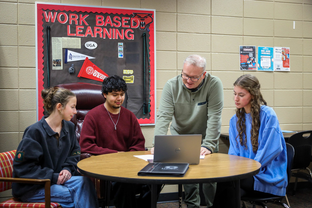 CTAE Month highlight 🤝   The Work-Based Learning programs at Dalton High School and The Dalton Academy connect students with real-world job experiences that help them build professional skills, explore career interests, and gain valuable workplace experience while still in school.   Featured here are just a few of our participating students at Dalton High School led by Coordinator Doug Shults: Annabelle Rollins at The Den Print Shop at Dalton High School, Charlie Beckler at McCamy Law Firm, and Jose Gallegos at Gallegos Party Rental—each gaining hands-on experience that prepares them for future careers and success beyond graduation.  #CTAEMonth #DaltonPublicSchools #LearnLeadSucceed 
