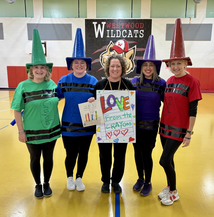 Specials teachers dressing up as crayons 