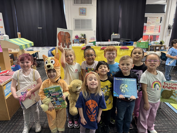 PreK class dressing up for book character day 