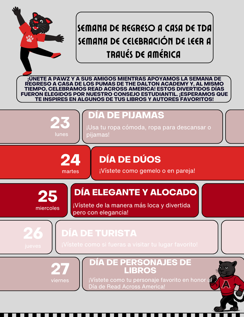 TDA Homecoming Week Flyer 