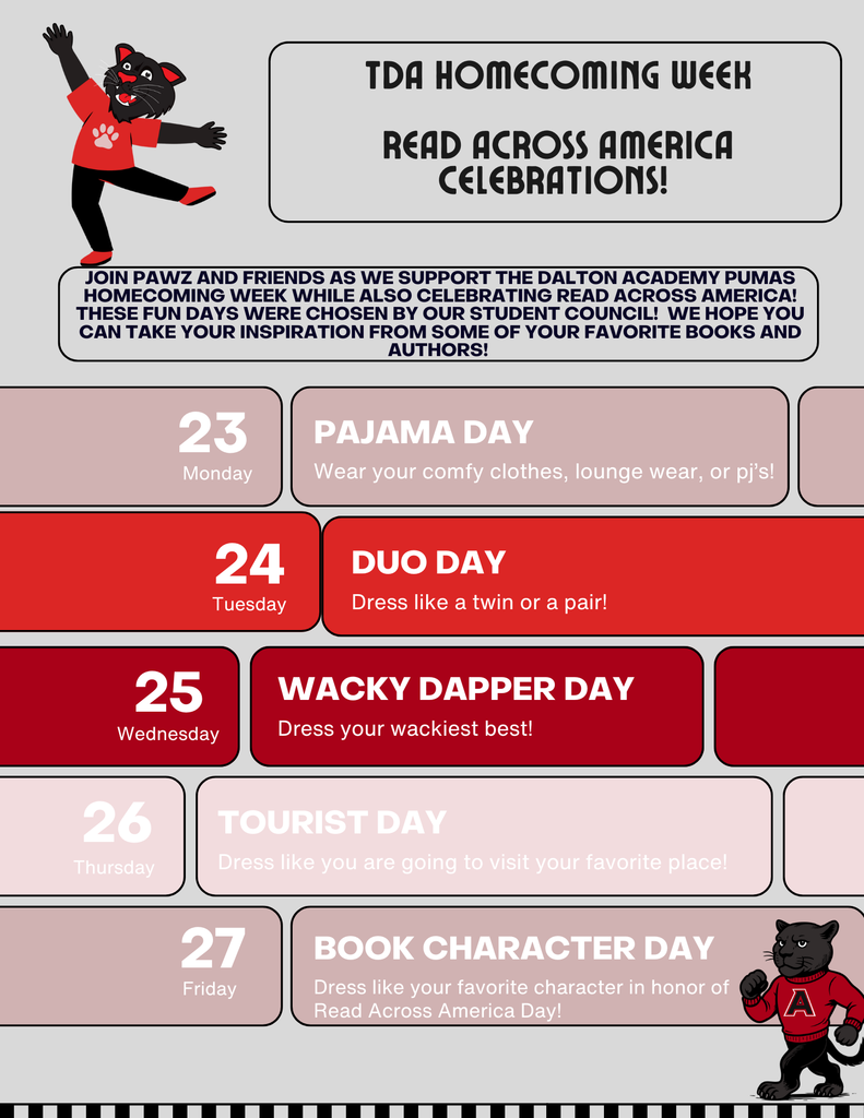 TDA Homecoming Week Flyer 