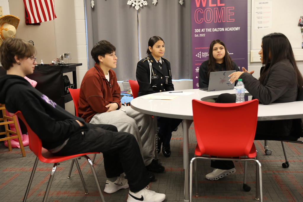 CTAE Month highlight 💡📈 Entrepreneurship students at The Dalton Academy, taught by Lauren Holverson, are developing business, teamwork, and problem-solving skills through 3DE. As part of their case challenge with Arby’s, students work in teams to analyze real business problems, develop innovative solutions, and present their ideas. In these photos, students met with community leaders to receive feedback and strengthen their proposals through real-world experience. #CTAEMonth #DaltonPublicSchools #LearnLeadSucceed