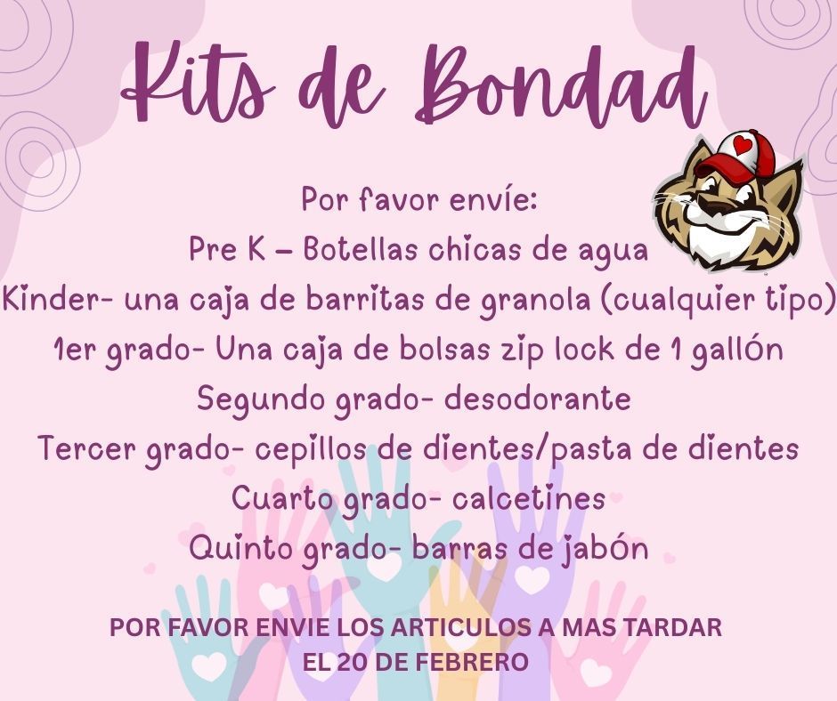 Kindness Kit list of items Flyer-Spanish