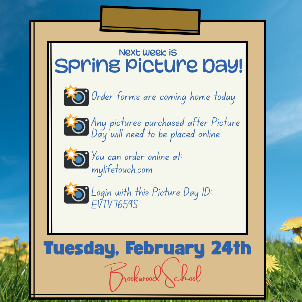 Picture day is February 24th! Forms are coming home today!