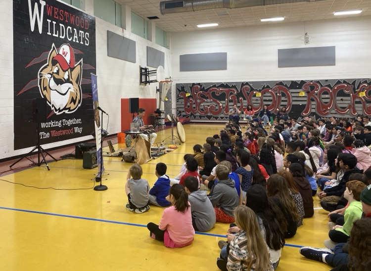 Students gathered in the gym for the Jonas Program