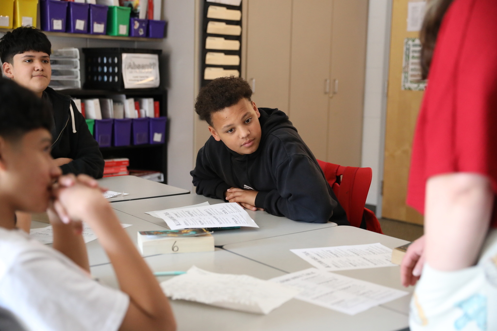Classroom Spotlight: Teachers Mary Bramblett and Megan Rebman at Dalton Junior High School recently combined their classes for a fun and engaging “Book Club”! Students chose one of four curriculum-based books to read, then met throughout the unit to discuss what they were learning. To show their understanding, students created posters that summarized important evidence from the text and made predictions about the story. A great way to build reading, discussion, and critical thinking skills!